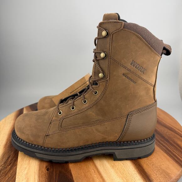 Worx by Red Wing Axil Men’s US 9.5M Brown Waterproof Safety Toe Work Boots 5910 main image 7